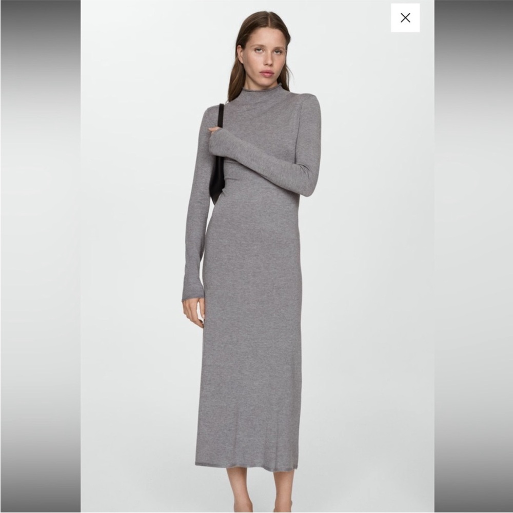 MANGO - Knitted Perkins Neck Dress